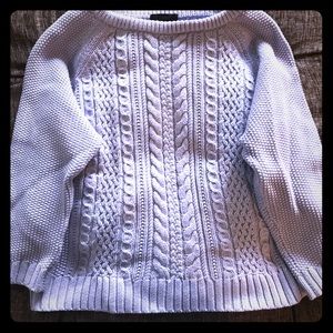 J. Crew Periwinkle Cotton Cable Knit sweater